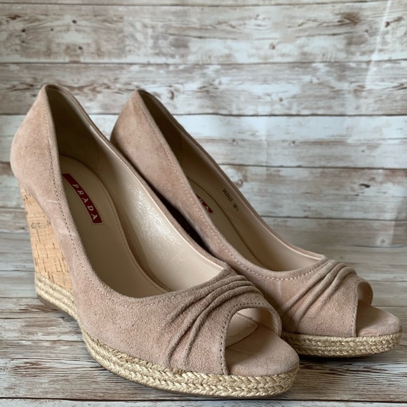 EUC Prada espadrilles wedge size 38.5 - Picture 5 of 7